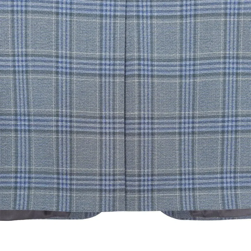 Michael Kors Mens Classic Fit Sport Coat 42L Blue Green Seafoam Plaid Stretch